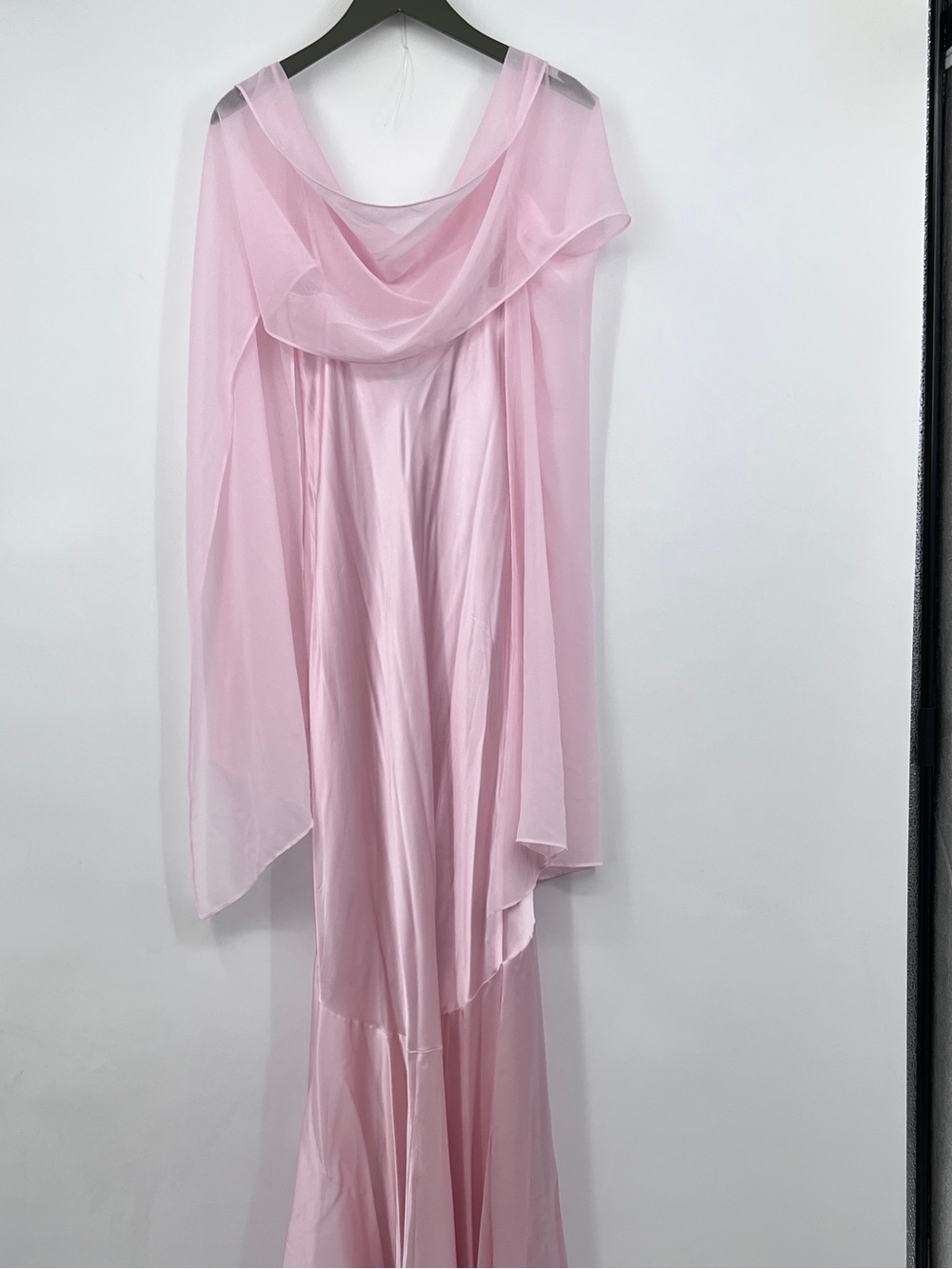 Tiffani Silk Dress CHERRY BLOSSOM 2 Elegant Pink Silk Evening Gown with Capelet - Picture 7 of 10
